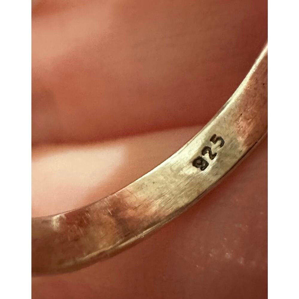 Kingman Turquoise Cluster Ring Sterling Silver 925 Oval Teardrop Sawtooth Size 7 - Picture 9 of 10